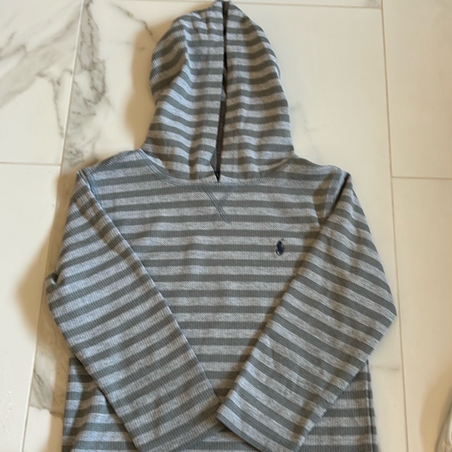 Boys Polo Ralph Lauren Gray Striped Hoodie 4/4t